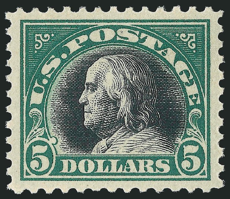 US Stamp Price Scott Catalogue 524 - US$5.00 1918 Franklin Perf 11. Robert Siegel Auction Galleries, Dec 2011, Sale 1017, Lot 847