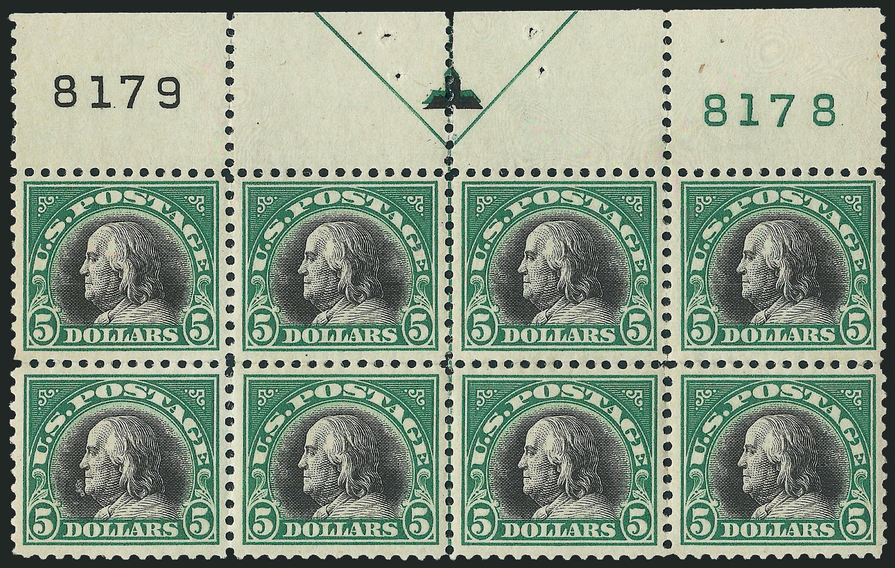 Cost of US Stamps Scott Catalogue 524: 1918 US$5.00 Franklin Perf 11. Robert Siegel Auction Galleries, Apr 2009, Sale 971, Lot 1837
