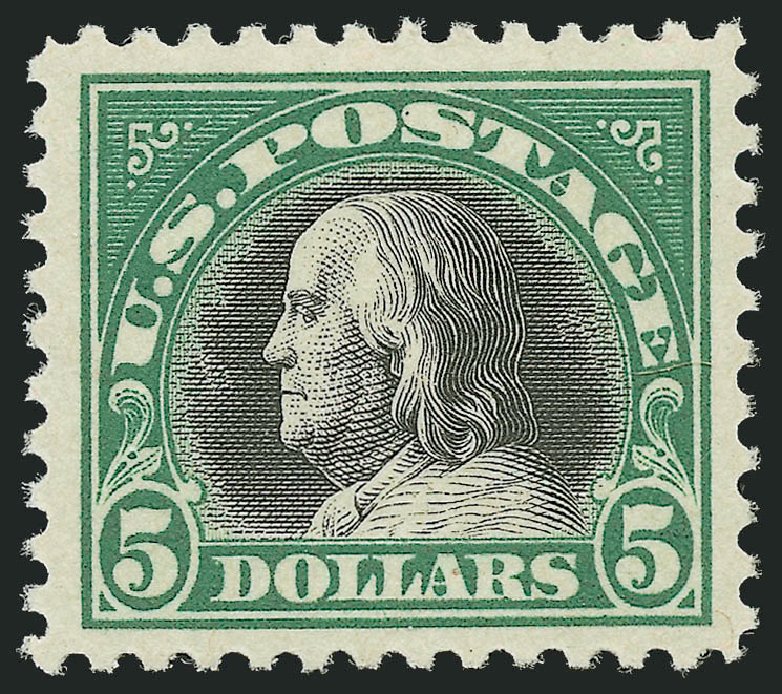 Cost of US Stamps Scott Catalogue #524 - US$5.00 1918 Franklin Perf 11. Robert Siegel Auction Galleries, Mar 2012, Sale 1019, Lot 878