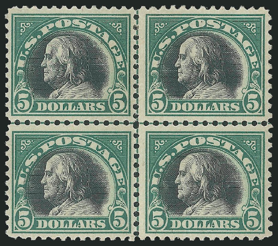 Values of US Stamps Scott Cat. 524: US$5.00 1918 Franklin Perf 11. Robert Siegel Auction Galleries, Mar 2013, Sale 1040, Lot 1921