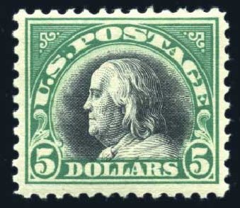 Price of US Stamps Scott Catalogue #524: US$5.00 1918 Franklin Perf 11. Harmer-Schau Auction Galleries, Jun 2008, Sale 78, Lot 1614