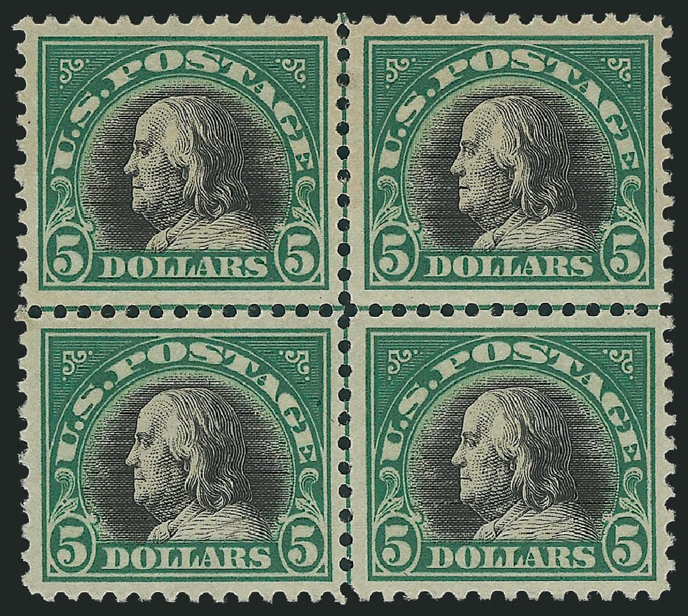 Costs of US Stamp Scott Cat. #524 - US$5.00 1918 Franklin Perf 11. Robert Siegel Auction Galleries, Mar 2011, Sale 1007, Lot 2814