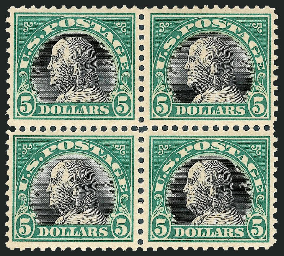 Price of US Stamps Scott Cat. 524: 1918 US$5.00 Franklin Perf 11. Robert Siegel Auction Galleries, Mar 2011, Sale 1007, Lot 2812