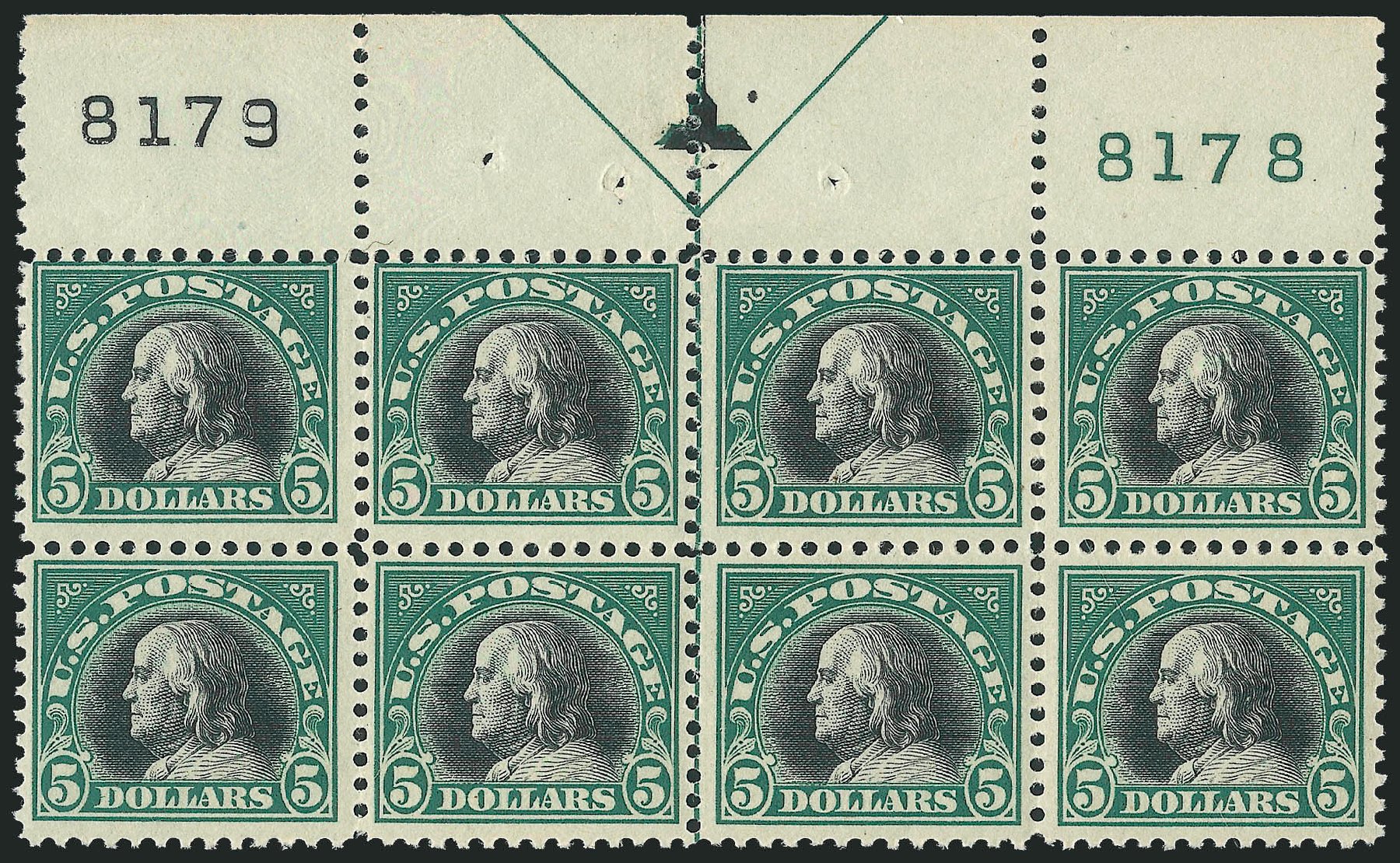 Costs of US Stamp Scott Catalog #524: US$5.00 1918 Franklin Perf 11. Robert Siegel Auction Galleries, Mar 2013, Sale 1040, Lot 1922