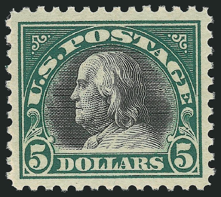 Values of US Stamps Scott Catalog #524: US$5.00 1918 Franklin Perf 11. Robert Siegel Auction Galleries, Feb 2015, Sale 1092, Lot 1362