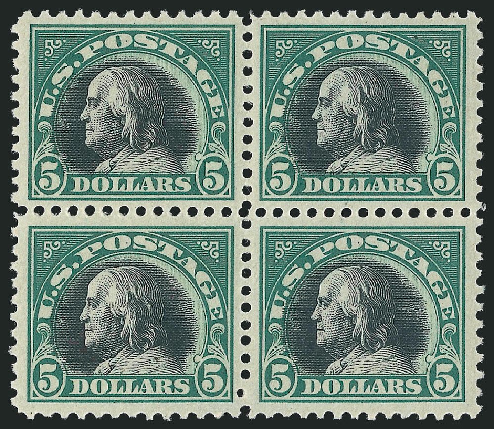 Value of US Stamp Scott Cat. 524: 1918 US$5.00 Franklin Perf 11. Robert Siegel Auction Galleries, Mar 2011, Sale 1007, Lot 2813