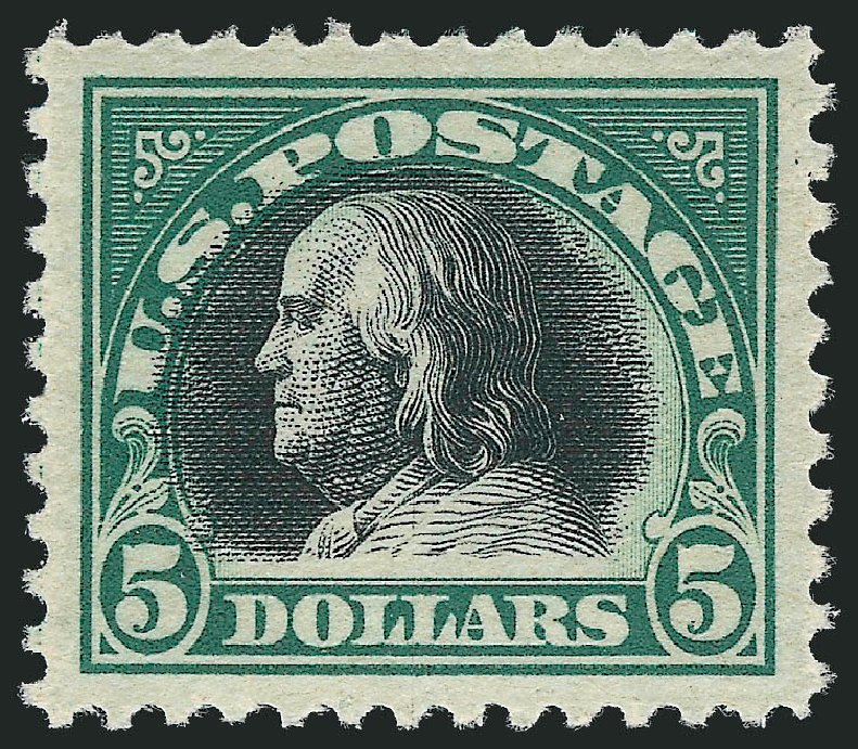 US Stamps Value Scott Catalogue #524: 1918 US$5.00 Franklin Perf 11. Robert Siegel Auction Galleries, Oct 2011, Sale 1013, Lot 463