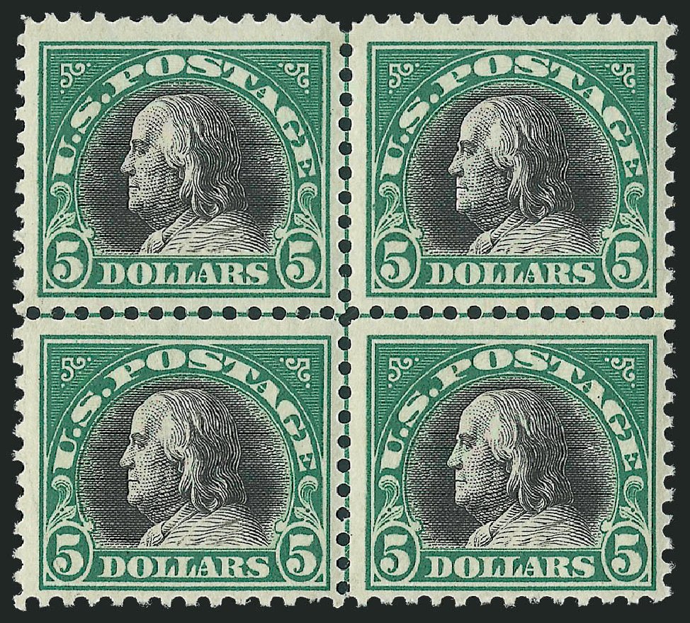 Costs of US Stamp Scott 524 - US$5.00 1918 Franklin Perf 11. Robert Siegel Auction Galleries, Jun 2012, Sale 1026, Lot 1453