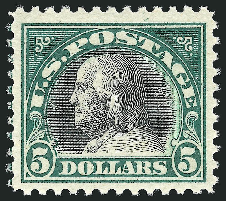 Value of US Stamps Scott Cat. 524: US$5.00 1918 Franklin Perf 11. Robert Siegel Auction Galleries, Dec 2012, Sale 1037, Lot 2103