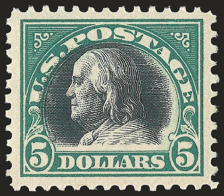 Price of US Stamps Scott Catalogue #524 - 1918 US$5.00 Franklin Perf 11. Robert Siegel Auction Galleries, Jun 2009, Sale 975, Lot 1943