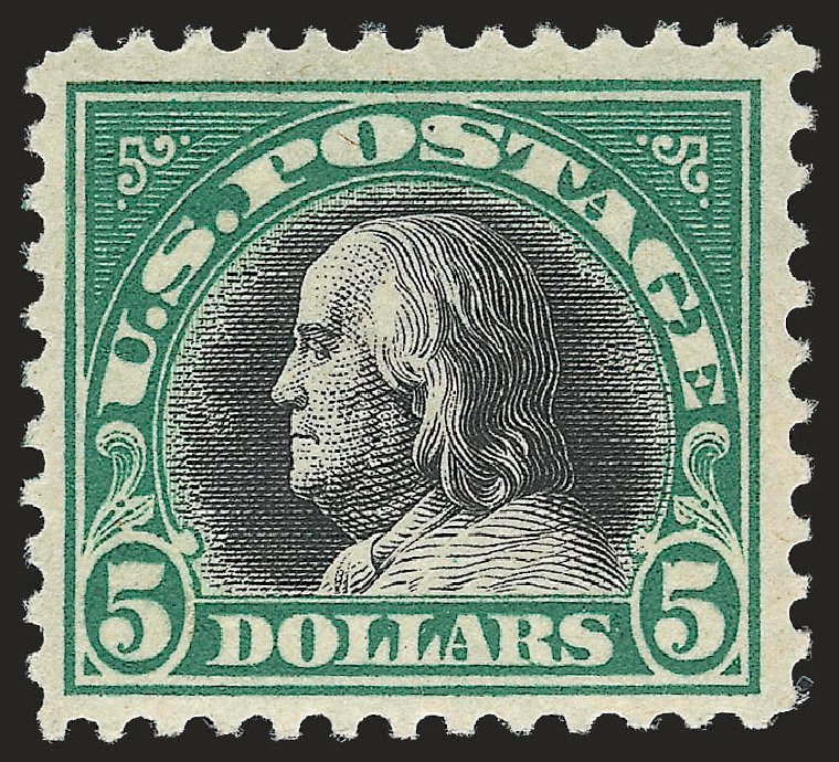 Prices of US Stamps Scott Cat. # 524 - 1918 US$5.00 Franklin Perf 11. Robert Siegel Auction Galleries, Apr 2010, Sale 984, Lot 943