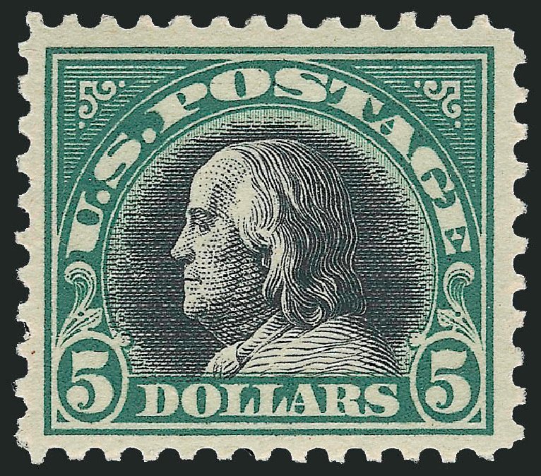 Costs of US Stamp Scott Catalog # 524: US$5.00 1918 Franklin Perf 11. Robert Siegel Auction Galleries, Apr 2009, Sale 972, Lot 3366
