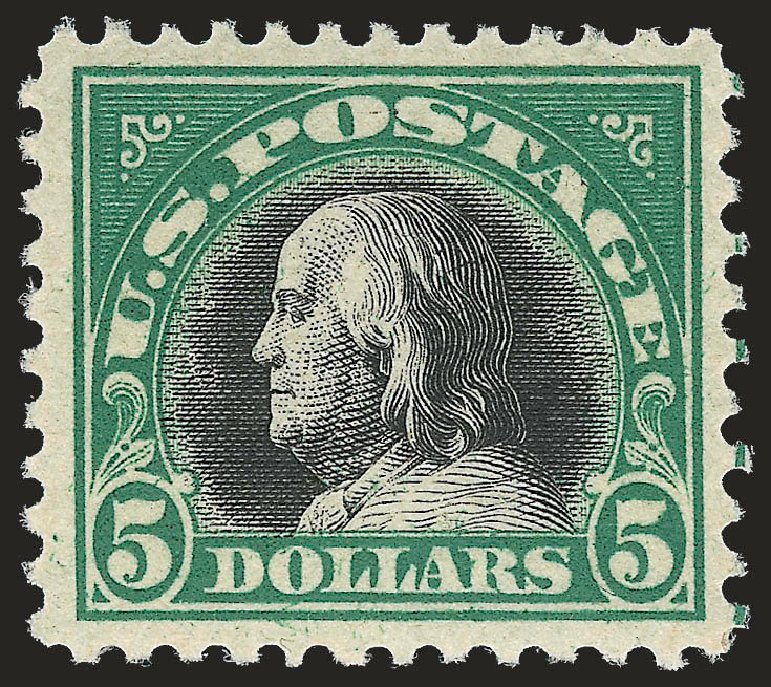 US Stamp Price Scott Catalogue 524: 1918 US$5.00 Franklin Perf 11. Robert Siegel Auction Galleries, Jun 2009, Sale 975, Lot 1946
