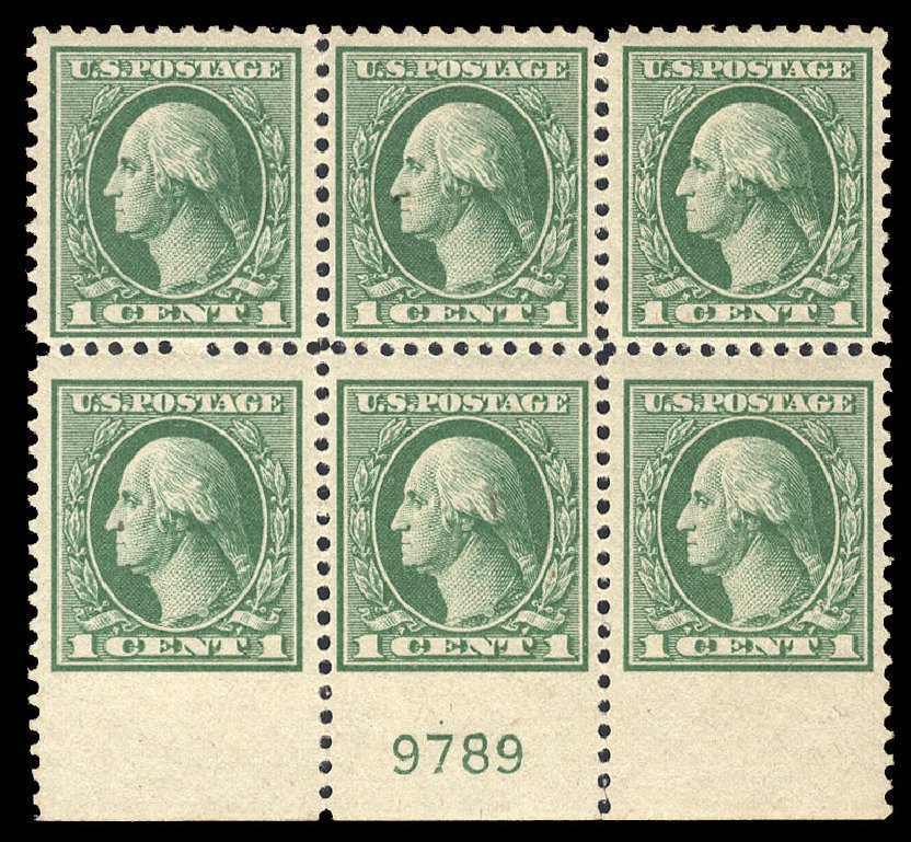 US Stamp Value Scott Catalog 525: 1918 1c Washington Offset Perf 11. Cherrystone Auctions, Nov 2010, Sale 201011, Lot 175