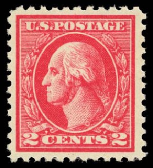Values of US Stamps Scott Catalogue 528 - 1920 2c Washington Offset Perf 11. Daniel Kelleher Auctions, Jan 2012, Sale 628, Lot 541