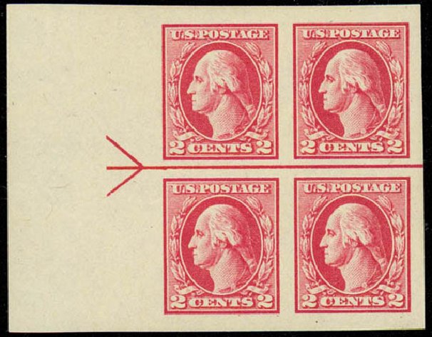 US Stamp Values Scott Catalogue 532: 1920 2c Washington Offset Imperf. Daniel Kelleher Auctions, Oct 2011, Sale 626, Lot 421