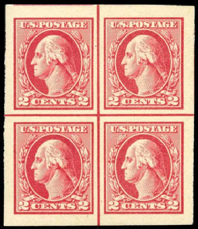 Values of US Stamps Scott 532: 1920 2c Washington Offset Imperf. Matthew Bennett International, Jun 2008, Sale 328, Lot 1025