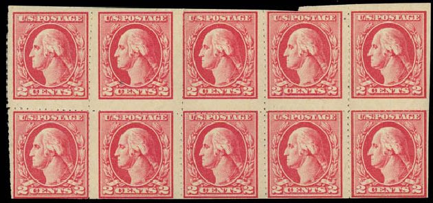 US Stamp Values Scott Catalog #532 - 2c 1920 Washington Offset Imperf. Daniel Kelleher Auctions, Jan 2012, Sale 628, Lot 545