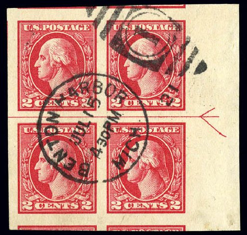 US Stamp Prices Scott Cat. #533: 2c 1920 Washington Offset Imperf. Matthew Bennett International, Dec 2008, Sale 330, Lot 1840