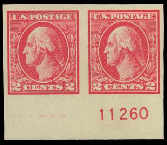 Costs of US Stamps Scott #533 - 2c 1920 Washington Offset Imperf. Daniel Kelleher Auctions, Oct 2012, Sale 632, Lot 1400