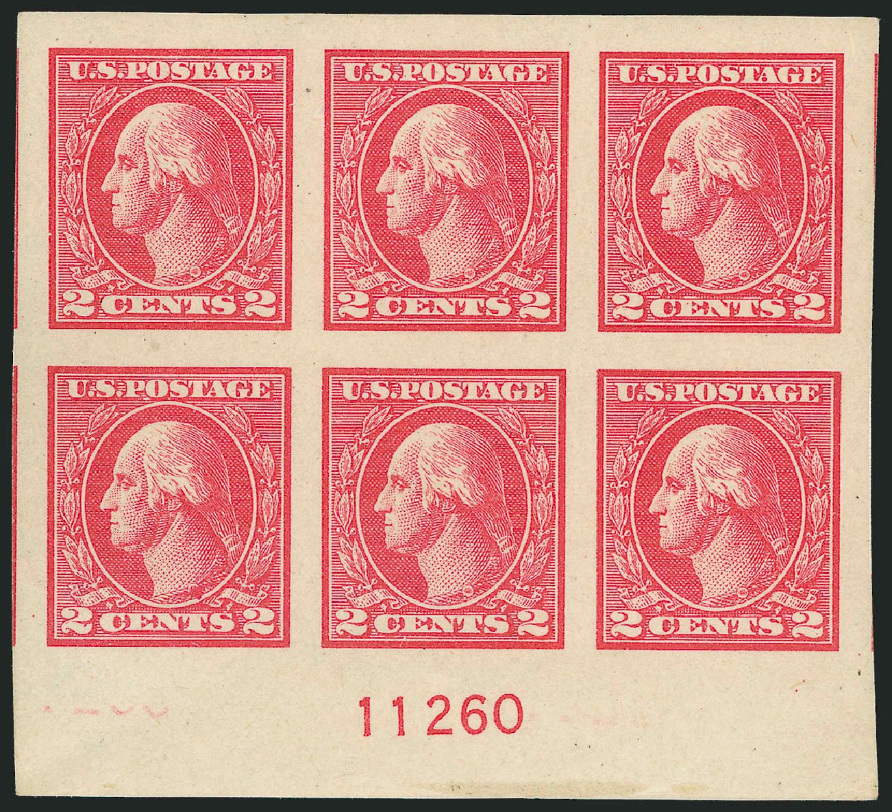 Costs of US Stamp Scott # 533 - 1920 2c Washington Offset Imperf. Robert Siegel Auction Galleries, Oct 2011, Sale 1014, Lot 2030