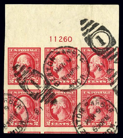 Value of US Stamp Scott 533 - 1920 2c Washington Offset Imperf. Matthew Bennett International, Dec 2008, Sale 330, Lot 1841