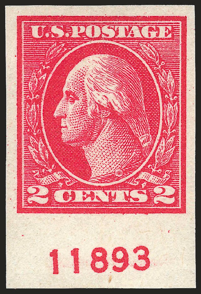 US Stamp Values Scott Catalogue 533: 1920 2c Washington Offset Imperf. Robert Siegel Auction Galleries, Jun 2009, Sale 975, Lot 1951