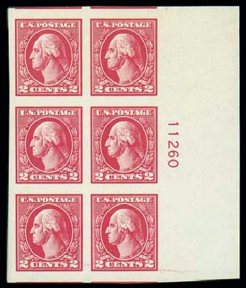 US Stamp Value Scott Catalog # 533: 1920 2c Washington Offset Imperf. Matthew Bennett International, Dec 2007, Sale 324, Lot 1224