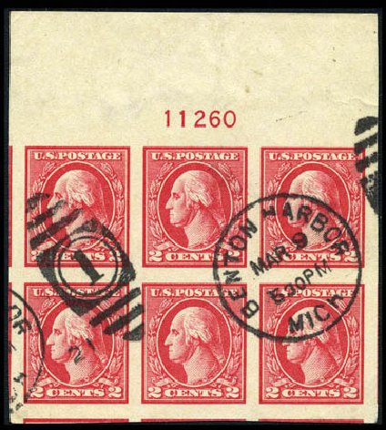 US Stamp Values Scott Catalog # 533: 2c 1920 Washington Offset Imperf. Matthew Bennett International, Feb 2012, Sale 340, Lot 494