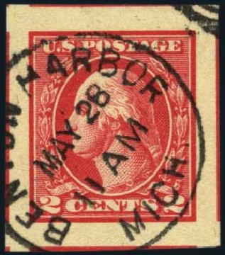 Cost of US Stamps Scott Cat. # 533 - 1920 2c Washington Offset Imperf. Harmer-Schau Auction Galleries, Aug 2012, Sale 94, Lot 1624