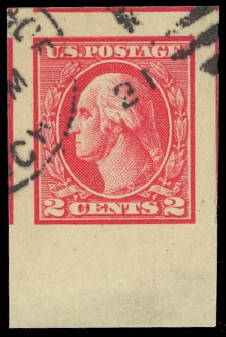 Values of US Stamp Scott 533: 1920 2c Washington Offset Imperf. Daniel Kelleher Auctions, Jun 2012, Sale 630, Lot 1894