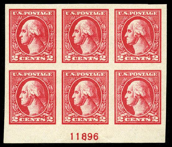 Value of US Stamps Scott Catalogue 533 - 2c 1920 Washington Offset Imperf. Matthew Bennett International, Mar 2012, Sale 344, Lot 4655