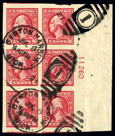Cost of US Stamp Scott Catalogue #533 - 1920 2c Washington Offset Imperf. Matthew Bennett International, Dec 2008, Sale 330, Lot 1843