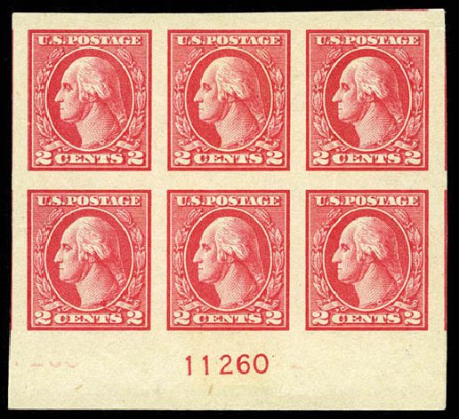 Costs of US Stamps Scott Catalogue # 533 - 1920 2c Washington Offset Imperf. Matthew Bennett International, Feb 2012, Sale 340, Lot 493