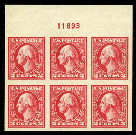 Price of US Stamps Scott Catalogue #533 - 1920 2c Washington Offset Imperf. Matthew Bennett International, Mar 2012, Sale 344, Lot 4656