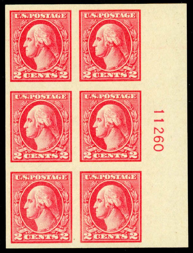 US Stamp Price Scott Cat. 533 - 2c 1920 Washington Offset Imperf. Daniel Kelleher Auctions, Mar 2013, Sale 635, Lot 636