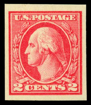 US Stamps Prices Scott Catalogue 533 - 2c 1920 Washington Offset Imperf. Daniel Kelleher Auctions, Dec 2014, Sale 661, Lot 406