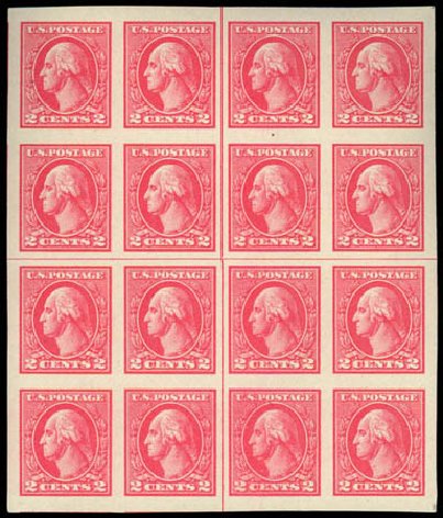 Cost of US Stamps Scott 534 - 2c 1920 Washington Offset Imperf. Daniel Kelleher Auctions, Jul 2011, Sale 625, Lot 1047