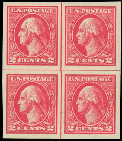 Values of US Stamp Scott Catalogue # 534 - 2c 1920 Washington Offset Imperf. Daniel Kelleher Auctions, Jul 2011, Sale 625, Lot 1045