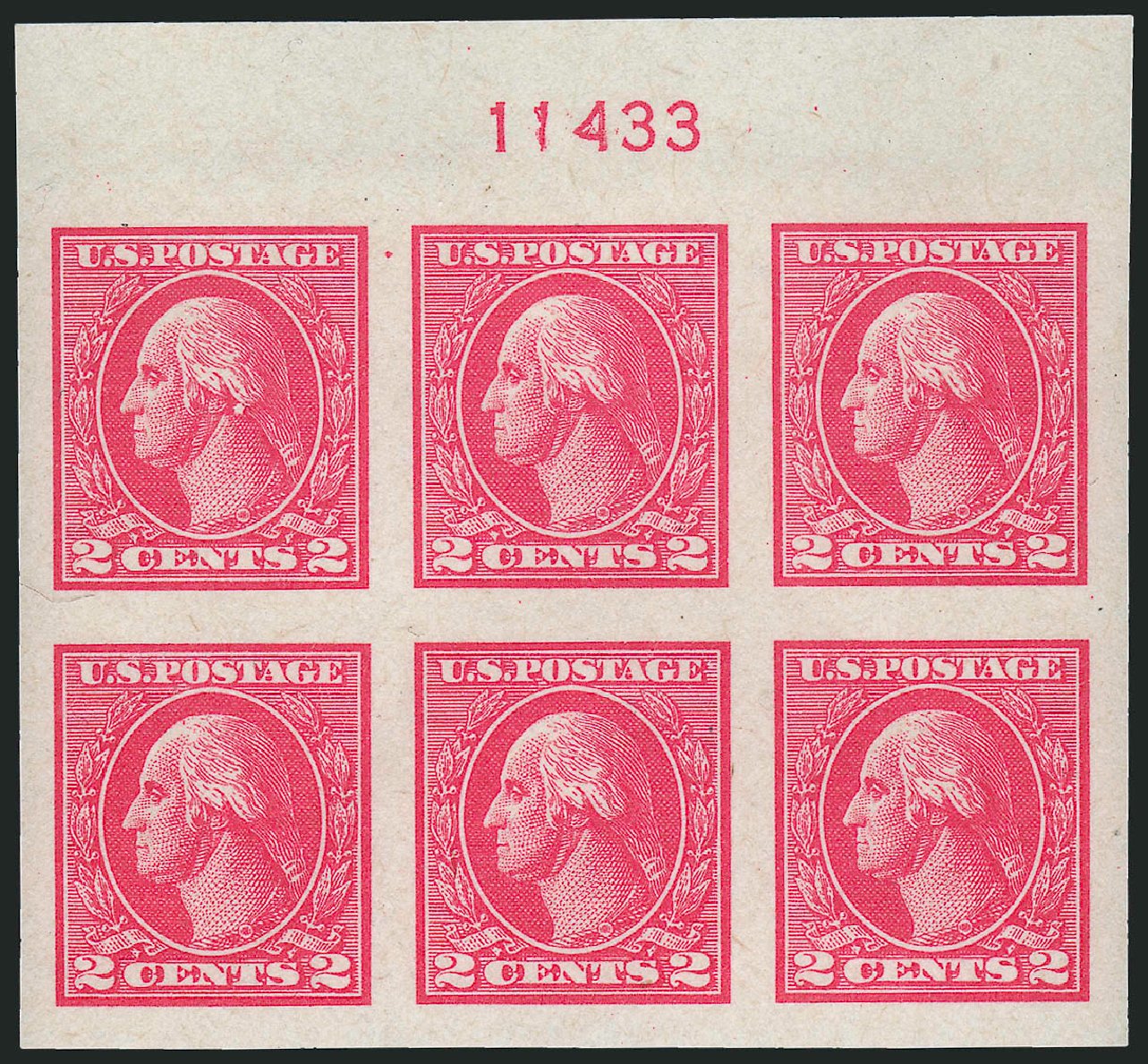 US Stamps Values Scott #534: 2c 1920 Washington Offset Imperf. Robert Siegel Auction Galleries, Dec 2009, Sale 982, Lot 5923