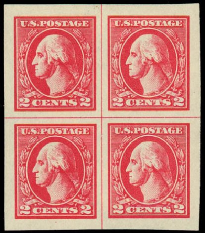 US Stamp Values Scott Catalogue #534A - 1920 2c Washington Offset Imperf. Daniel Kelleher Auctions, Jul 2011, Sale 625, Lot 1049