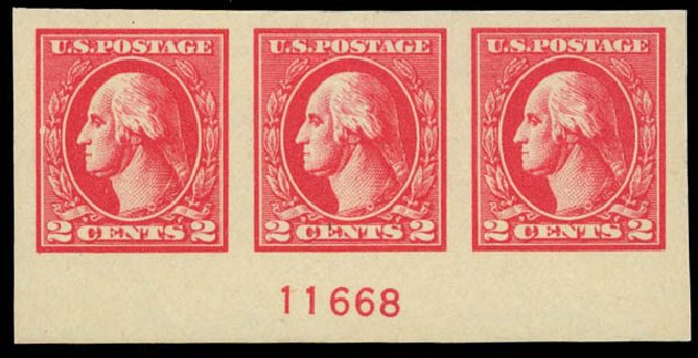 US Stamp Prices Scott #534A: 2c 1920 Washington Offset Imperf. Daniel Kelleher Auctions, Jun 2012, Sale 630, Lot 1895