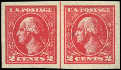 Cost of US Stamps Scott Catalogue # 534B - 1920 2c Washington Offset Imperf. Harmer-Schau Auction Galleries, Feb 2012, Sale 92, Lot 1190