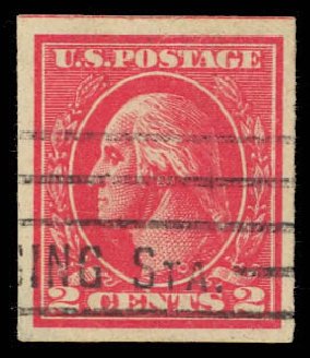 US Stamps Values Scott 534B: 1920 2c Washington Offset Imperf. Daniel Kelleher Auctions, Aug 2012, Sale 631, Lot 1281