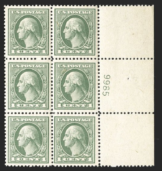US Stamps Prices Scott Cat. # 536: 1919 1c Washington Offset Perf 12.5. Spink Shreves Galleries, Jul 2012, Sale 140, Lot 297