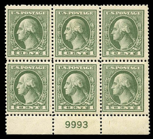 US Stamp Price Scott Cat. 536 - 1919 1c Washington Offset Perf 12.5. Matthew Bennett International, Mar 2012, Sale 344, Lot 4663