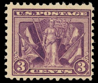 Price of US Stamps Scott Cat. #537 - 3c 1919 Victory. Daniel Kelleher Auctions, Jun 2012, Sale 630, Lot 1898