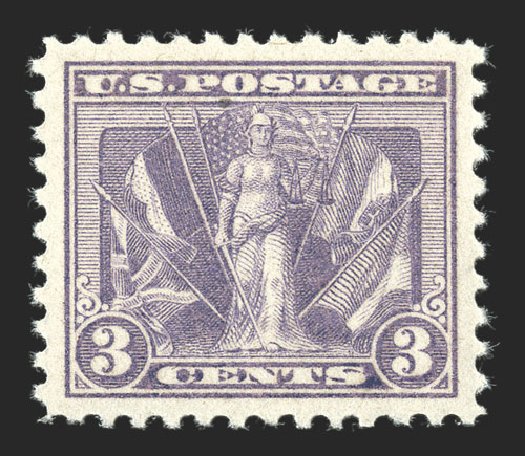 US Stamps Prices Scott Cat. #537 - 1919 3c Victory. Spink Shreves Galleries, Jul 2012, Sale 140, Lot 298