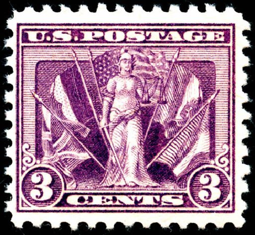 US Stamp Values Scott # 537 - 3c 1919 Victory. Matthew Bennett International, Jun 2008, Sale 328, Lot 1031