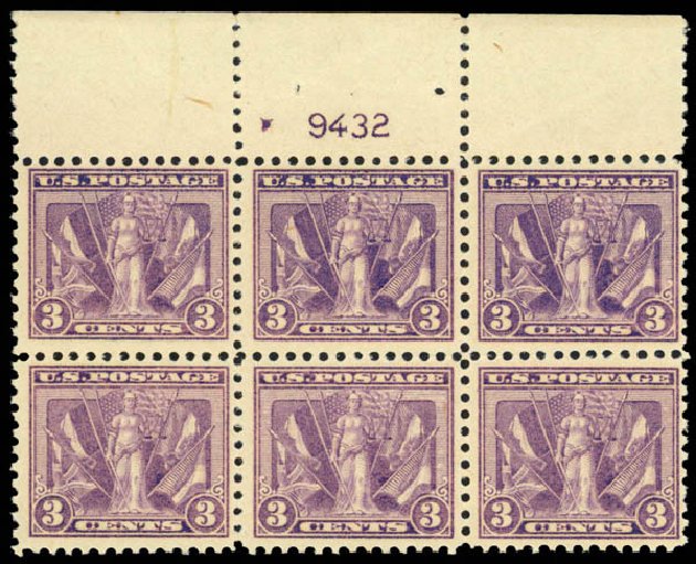 US Stamps Prices Scott 537 - 3c 1919 Victory. Daniel Kelleher Auctions, Apr 2013, Sale 636, Lot 414
